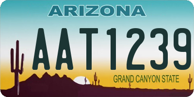 AZ license plate AAT1239