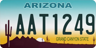 AZ license plate AAT1249