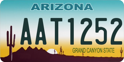 AZ license plate AAT1252