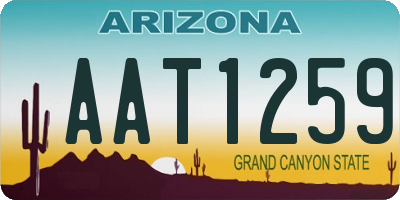 AZ license plate AAT1259