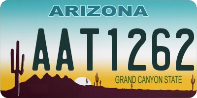 AZ license plate AAT1262