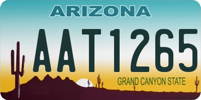 AZ license plate AAT1265