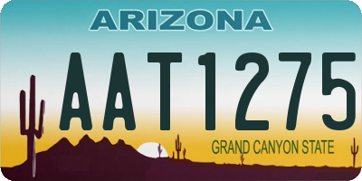 AZ license plate AAT1275