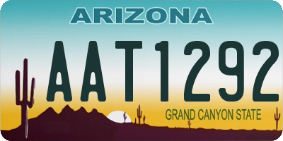 AZ license plate AAT1292