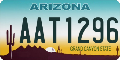 AZ license plate AAT1296
