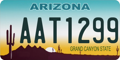 AZ license plate AAT1299