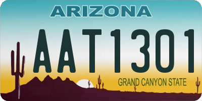 AZ license plate AAT1301