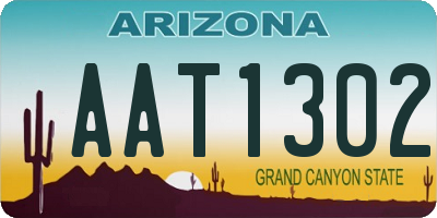 AZ license plate AAT1302