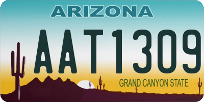 AZ license plate AAT1309