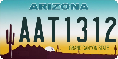 AZ license plate AAT1312
