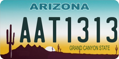 AZ license plate AAT1313
