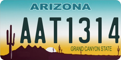 AZ license plate AAT1314