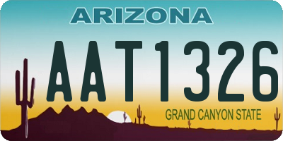 AZ license plate AAT1326