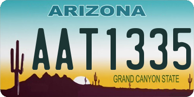 AZ license plate AAT1335