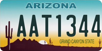 AZ license plate AAT1344