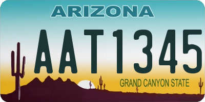 AZ license plate AAT1345