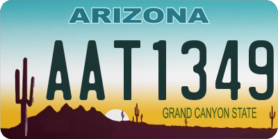 AZ license plate AAT1349