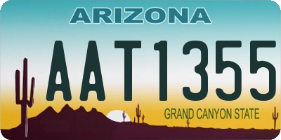 AZ license plate AAT1355