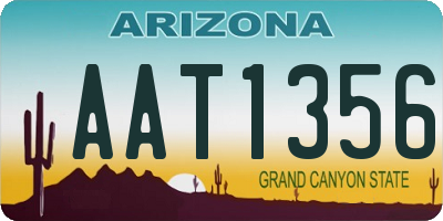 AZ license plate AAT1356