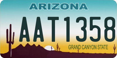 AZ license plate AAT1358