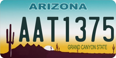 AZ license plate AAT1375