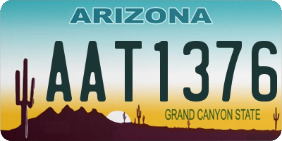 AZ license plate AAT1376