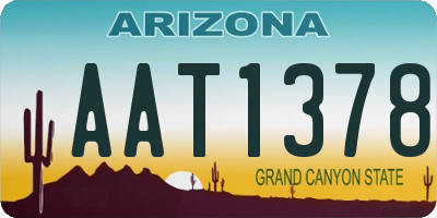 AZ license plate AAT1378