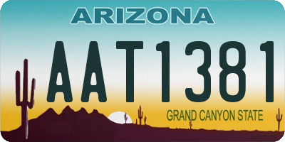 AZ license plate AAT1381