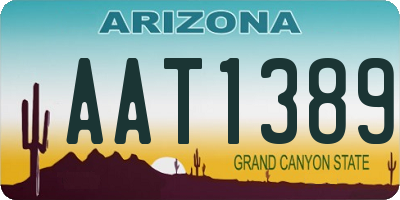 AZ license plate AAT1389