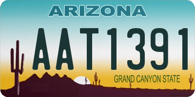 AZ license plate AAT1391