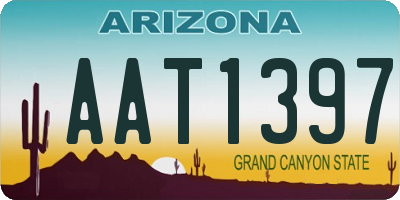 AZ license plate AAT1397