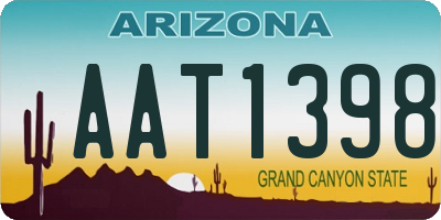AZ license plate AAT1398