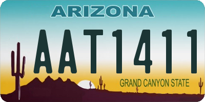 AZ license plate AAT1411