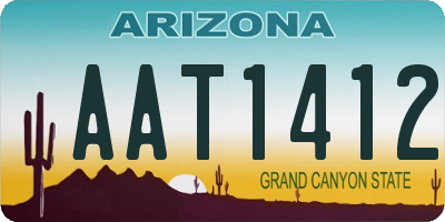 AZ license plate AAT1412