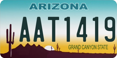 AZ license plate AAT1419