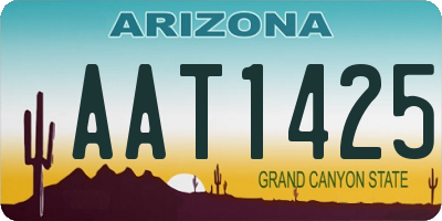 AZ license plate AAT1425