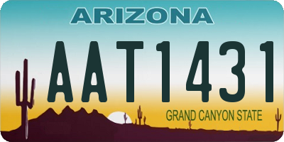 AZ license plate AAT1431