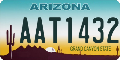 AZ license plate AAT1432