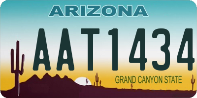 AZ license plate AAT1434