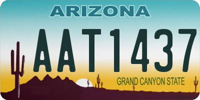 AZ license plate AAT1437