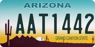 AZ license plate AAT1442