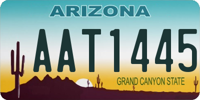 AZ license plate AAT1445