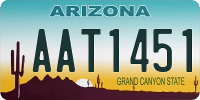 AZ license plate AAT1451