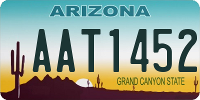 AZ license plate AAT1452