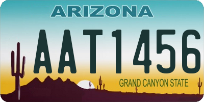 AZ license plate AAT1456