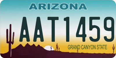 AZ license plate AAT1459