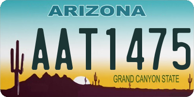 AZ license plate AAT1475