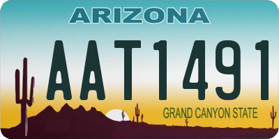 AZ license plate AAT1491