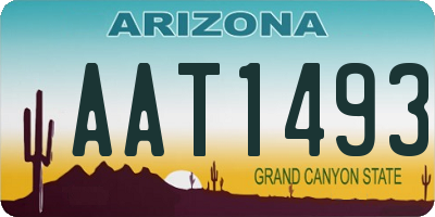 AZ license plate AAT1493
