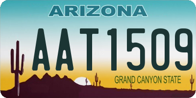 AZ license plate AAT1509